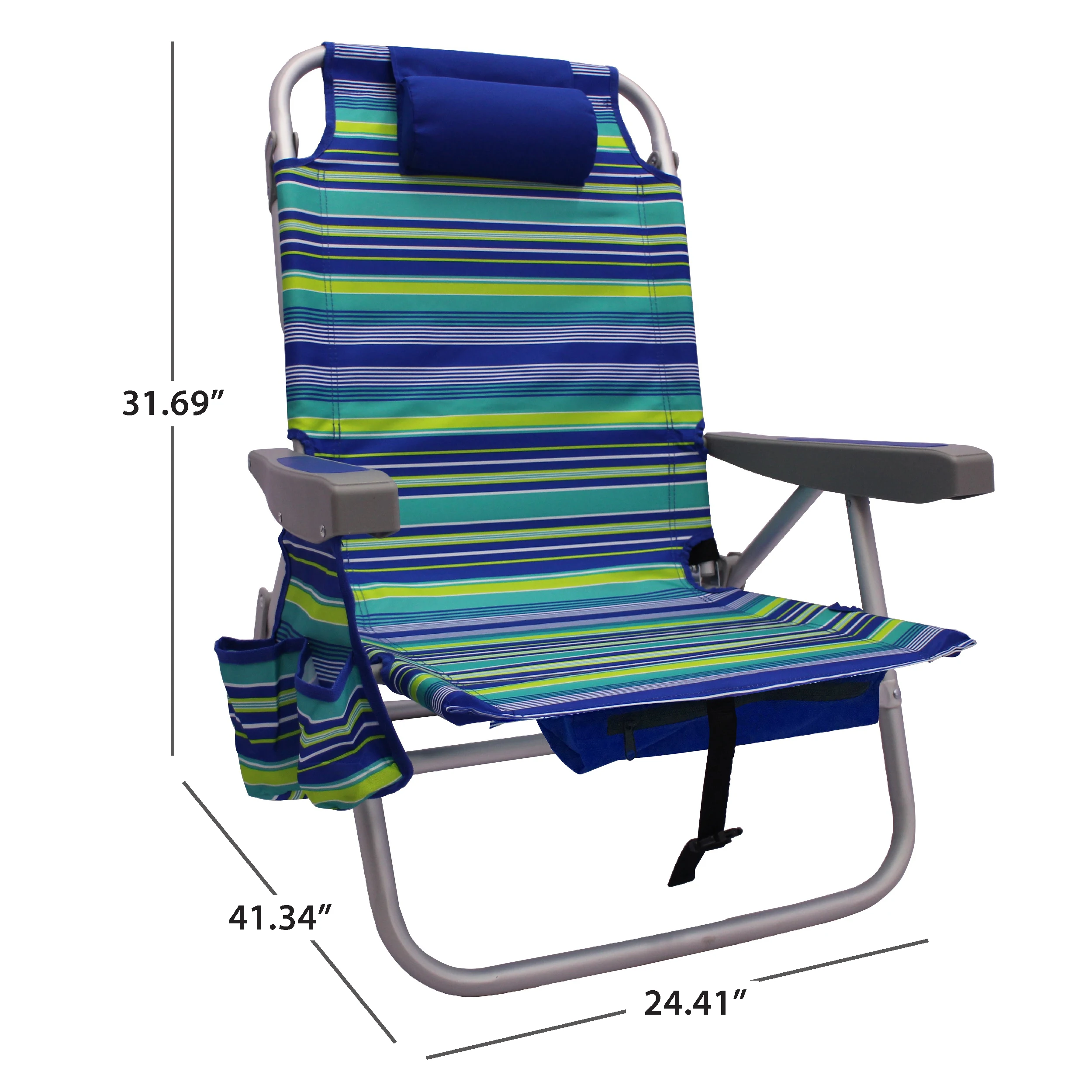 

Mainstays Backpack Aluminum Beach Chair, Multi-color