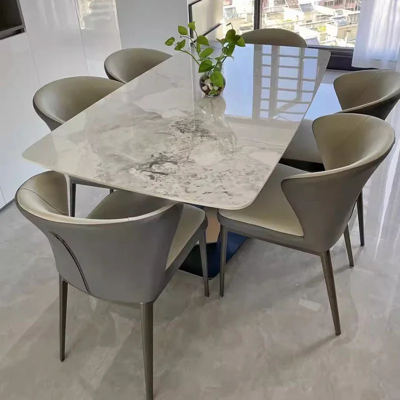 

Mobile Restaurant Dining Table Desk Marble Living Room Wall Office Kitchen Dining Table Luxury Mesa De Comedor Home Furniture