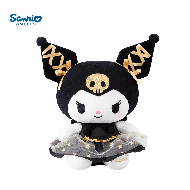 

New Kawaii Anime Sanrio Dolls Cartoon Black Gold Kuromis Hellos Kittys Doll Plush Toy Sofa Decoration Children's Birthday Gift