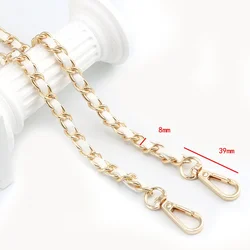 Universal 120cm Solid Color Crossbody Bag Chain Strap - Metal (Beige gold)