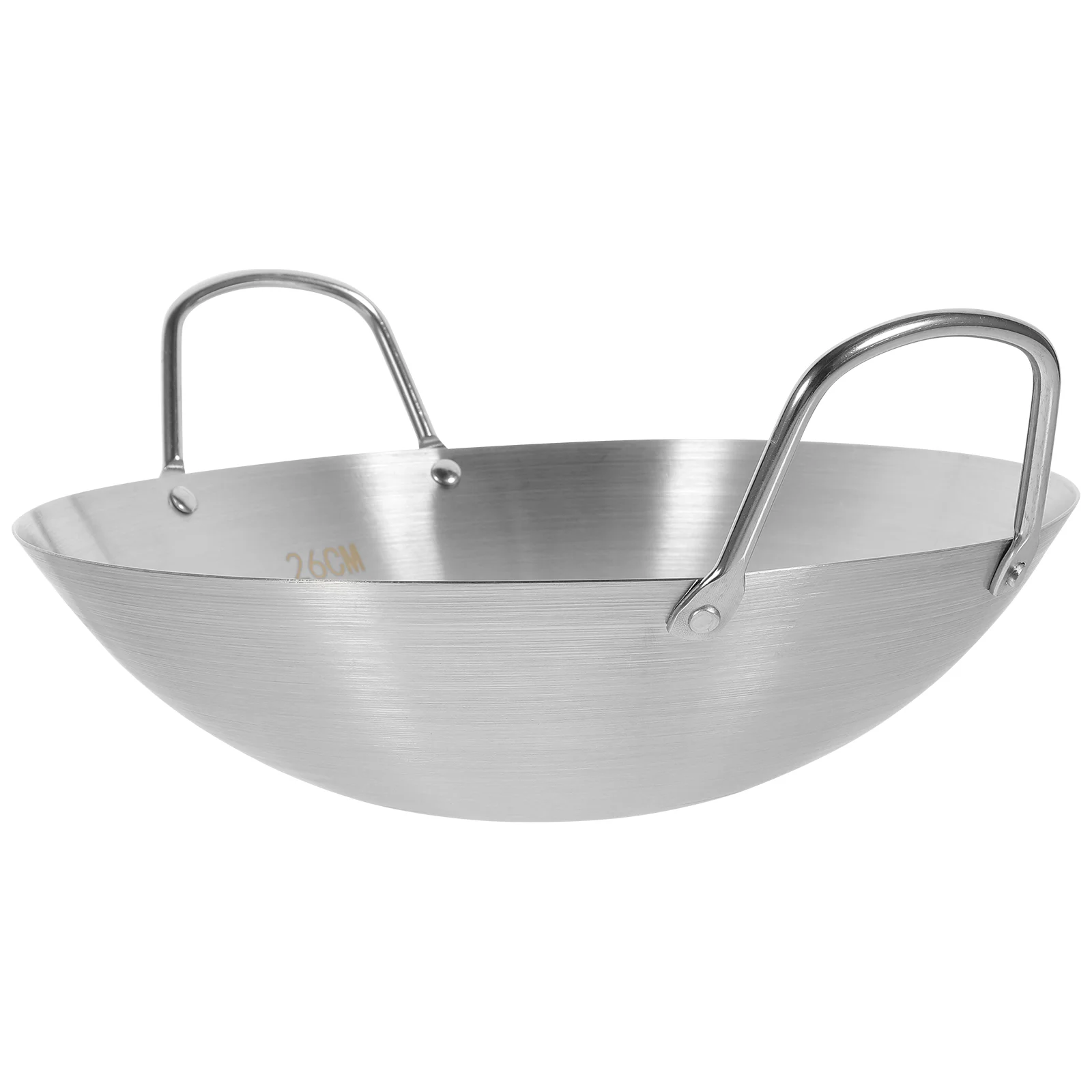 Stainless Steel Wok frying pan cast iron wok iron wok Cookware Hot Pot Cooking Pan Kitchen Gadget with Two Handle Frying Soup Accessories Work