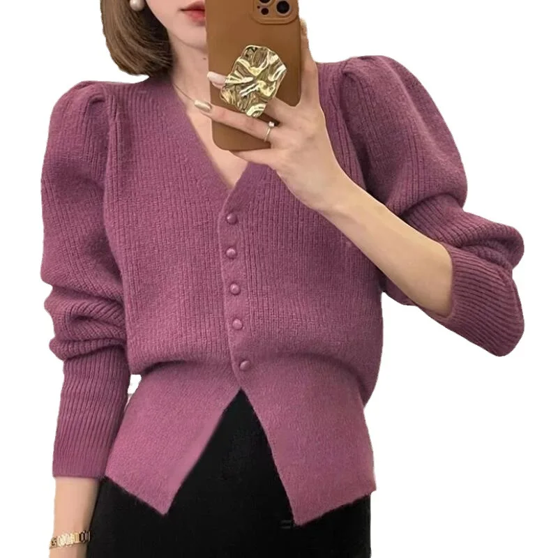 Women Autumn Knitted Sweater Tunic Cardigan