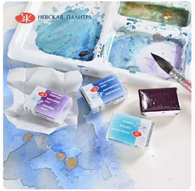 Russian White Night Solid Block Watercolor Paint Portable Professional Painting akwarela Full Color Art Supplies Student Supplie watercolor painting set watercolor paint watercolor pigment