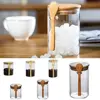 Leakproof Storage Glass Jar with Bamboo Lid Transparent Coffee Bar Station Organizer Moisture Proof 1