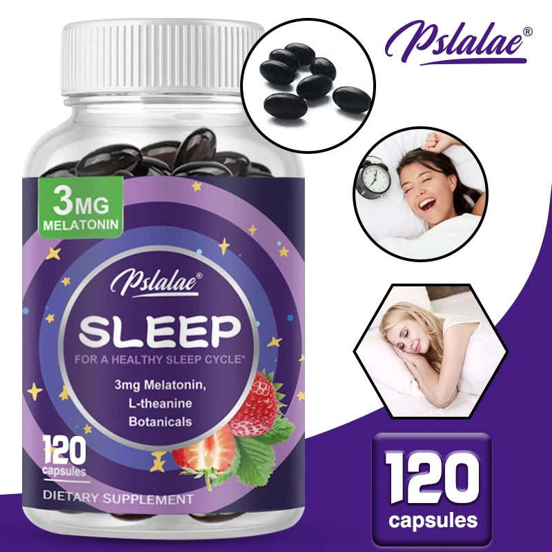 

Melatonin and L-Theanine Capsules with 3 Mg To Help Calm The Mind and Body for Better, Longer Sleep Support