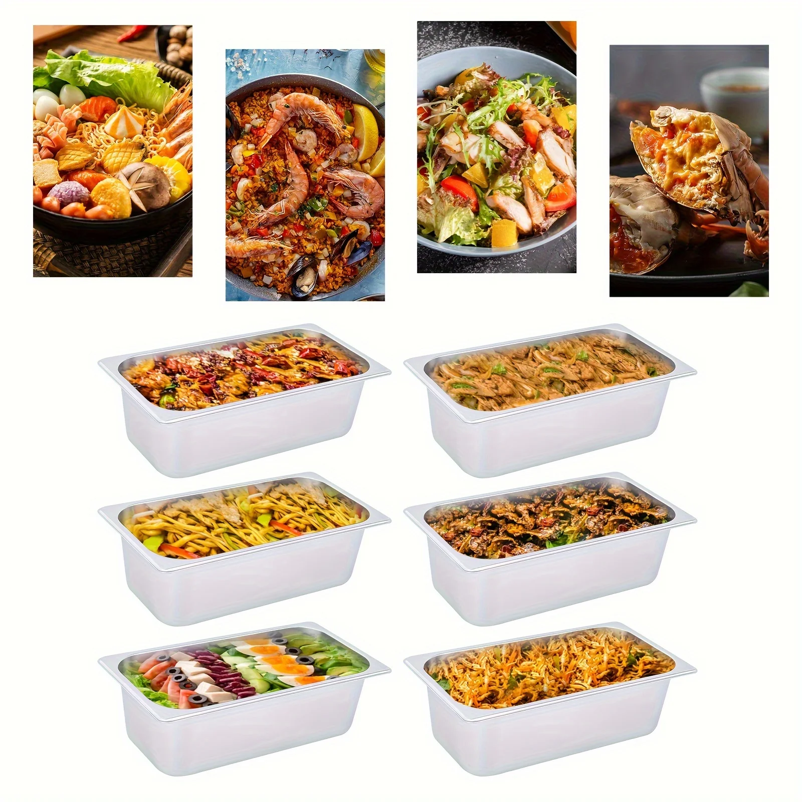 

6x 1/3 Size 4 Cooking pots Metal pan Wok pan non stick Cast iron grill pan Japanese kitchen Non stick pans cooking set Wok pan S
