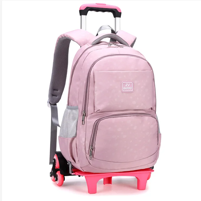 Kids School Trolley Bags With Wheels School Rolling Backpack For Girls Elementary School Bookbag