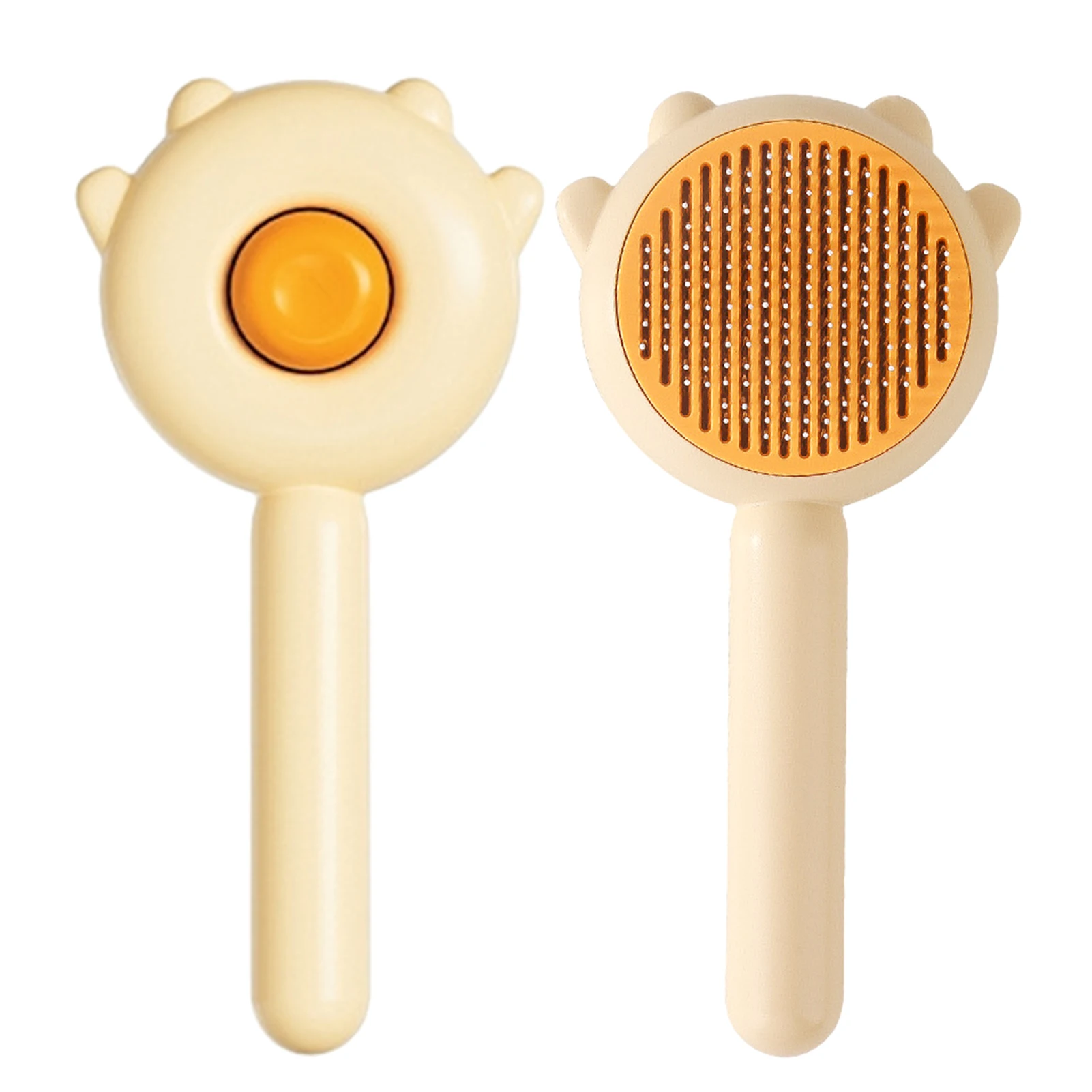 

Легкая самоочищающаяся щетка для домашних животных с кнопкой высвобождения массажа, эргономичная ручка, прочная щетка для груминга кошек и собак