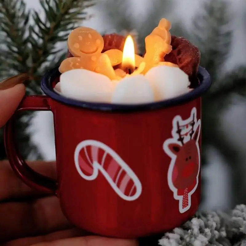 

Рождественская Ароматизированная свеча, креативная ручная работа, имбирный человек, зефир, искусственный Зефир, подарок, украшение для дома, праздника, вечеринки