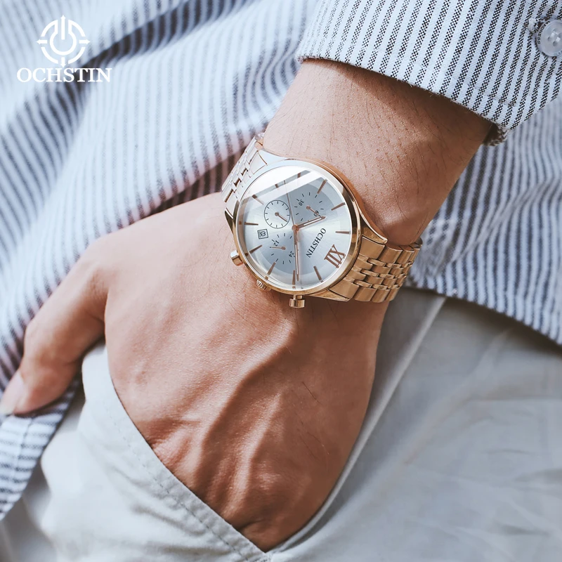 OCHSTI Hot 2024 Commander Series Personalized Trend Multi functional Quartz Movement Waterproof Watch Men's Quartz Watch