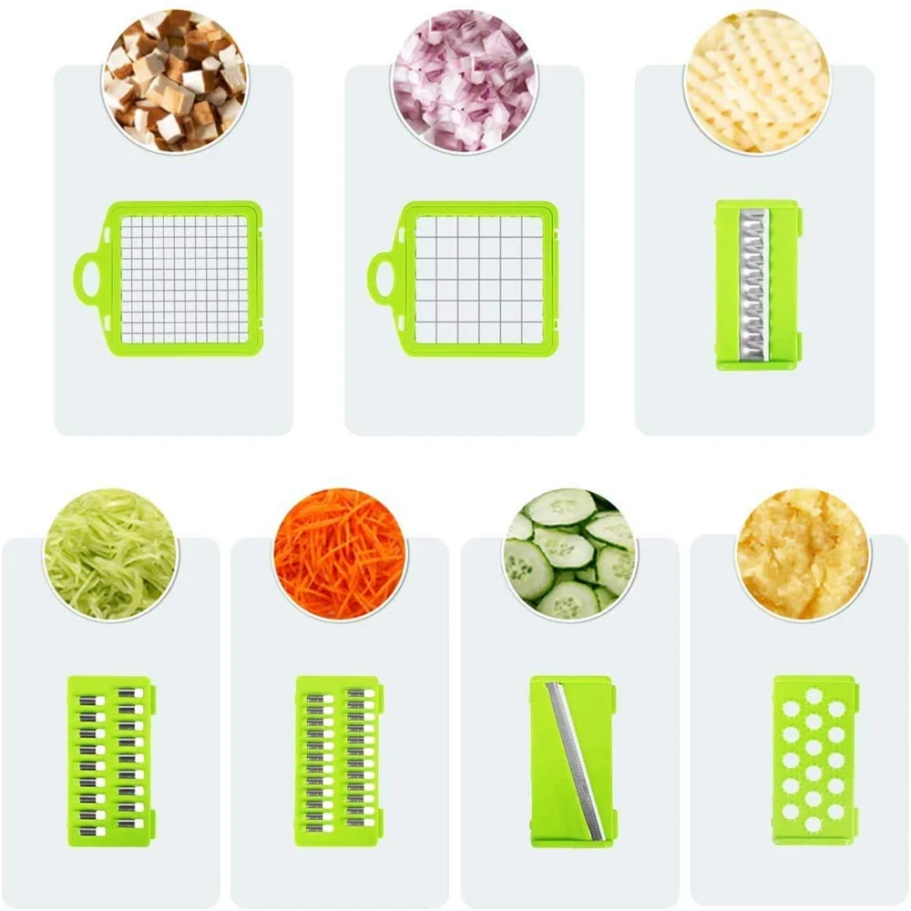 Vegetable Chopper, CofeLife 12 in 1 Multi-Functional Onion Chopper, Veggie  Chopper Stainless Steel Blades, Vegetable Slicer Container, Mandoline Slicer,  Dicer, Cutter Ideal for Fruits/Salads 