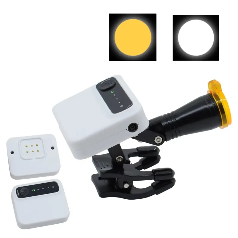 

5W Headlight Headlamp Wireless with 2 Batteries Adjustable Light for Dental Loupes Lab Medical Magnifier Magnification Binocular