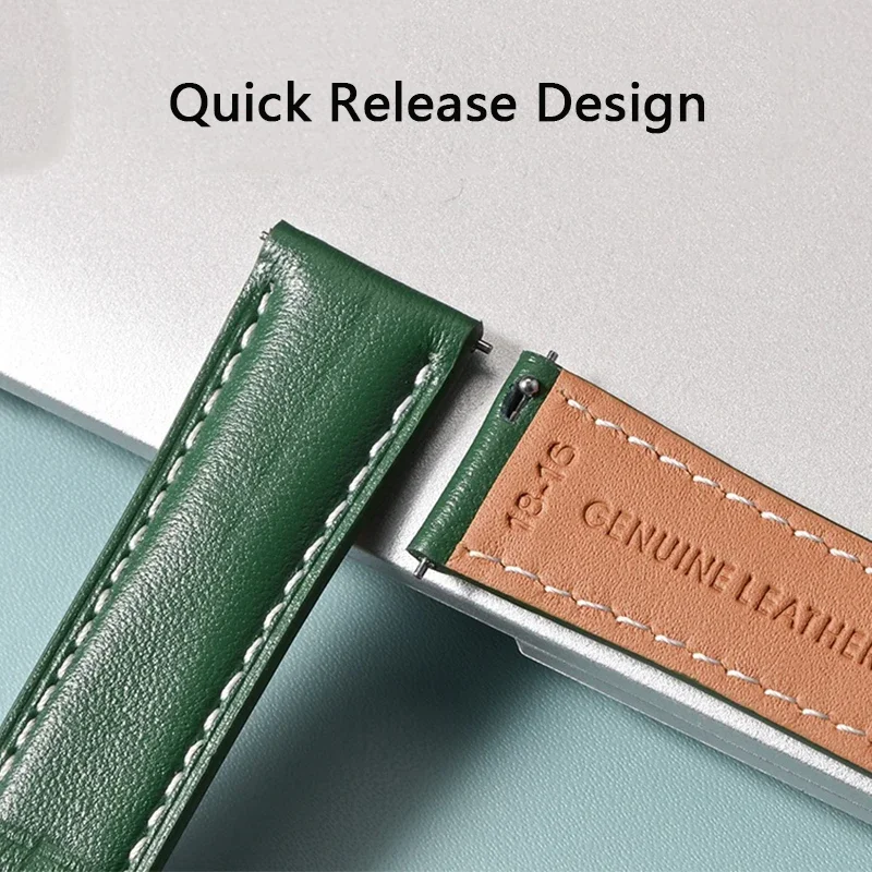 Vibrant Genuine Leather Quick Release Watch Strap – Cowhide Replacement Band