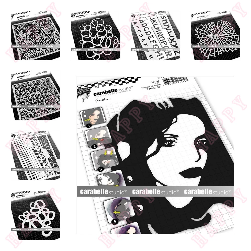 

Plastic Stencils Alphabet Portrait Glass Mycelium DIY Scrapbooking Paper Diary Decoration Manual Handmade For Embossing Template