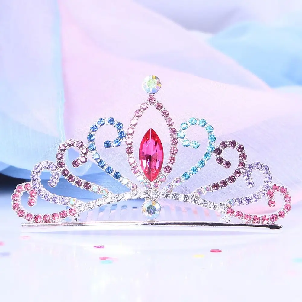 

Korean Style Hairpin Wedding Hair Accessories Children Girls Hair Comb Crystal Crowns Princess Aisha Tiaras Rhinestone Hairpin