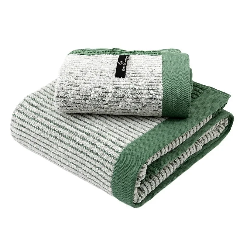 2pcs/Set Pure Cotton Hand Towel Bath Towel Large for Bathing Home Use for Women Quick-drying Water-absorbent Bathroom
