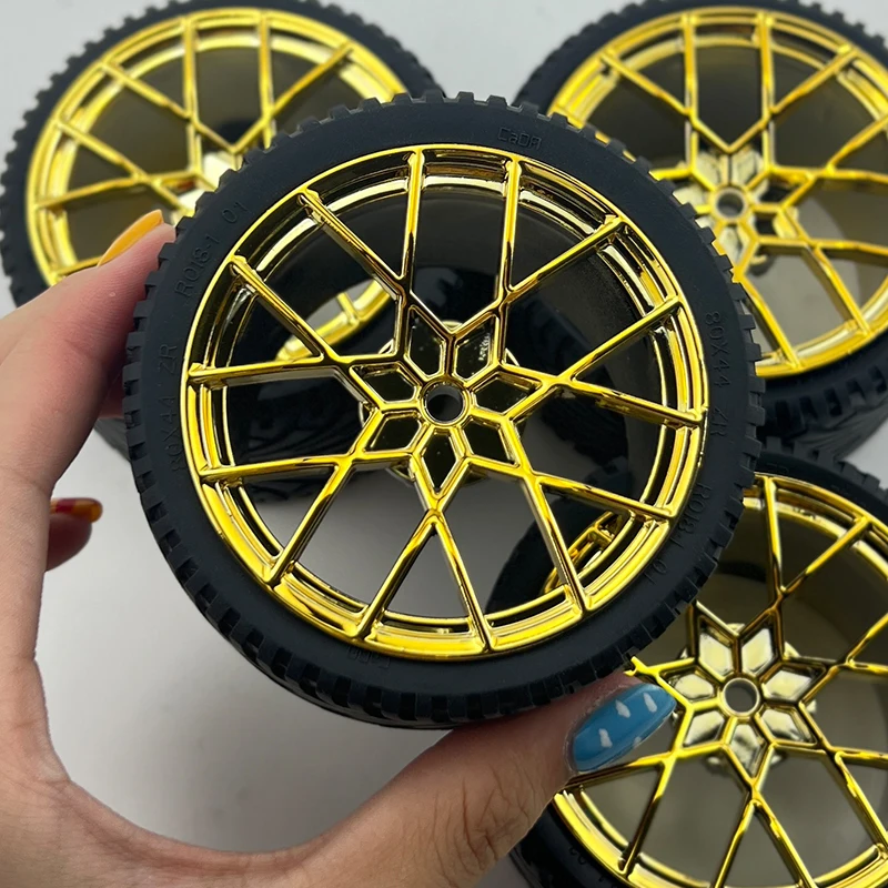 1:8 DIY CADA 빌딩 블록 브릭 액세서리 도금 허브 타이어 호환 레고 GULY 자동차 장난감 42083 42056 42115 허브 타이어 휠