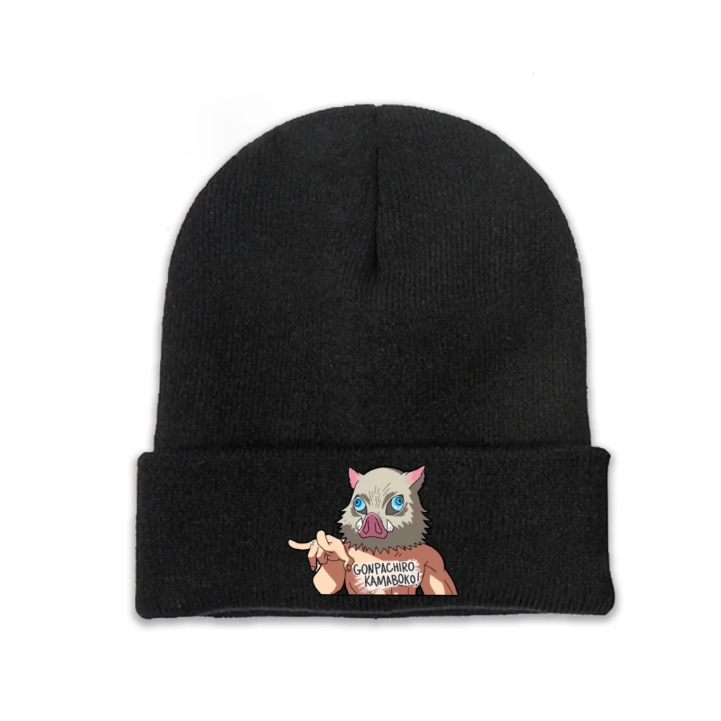 

Knit Hat Demon Slayer Kimetsu no Yaiba Anime Winter Warm Beanie Caps Gonpachiro Kamanoko Men Women Fashion Casual Bonnet