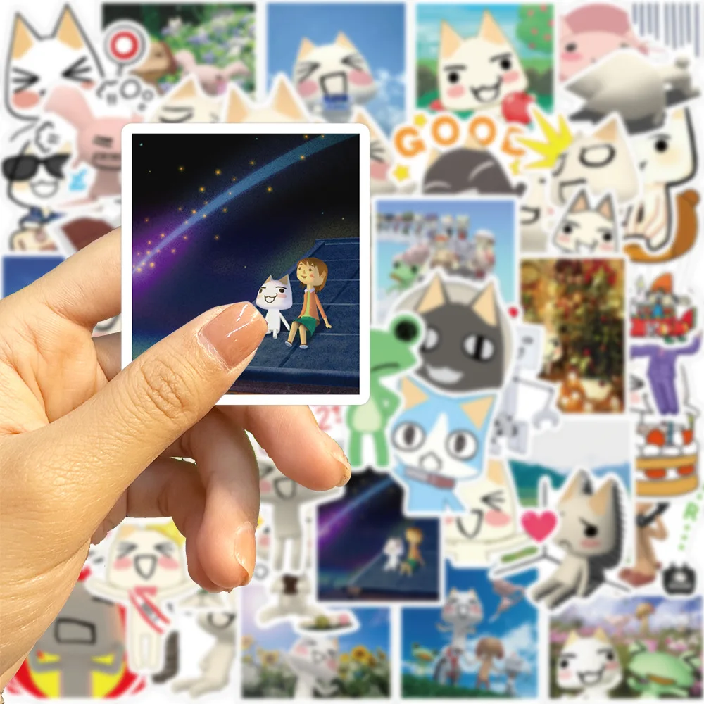 50PCS Cartoon Toro Inoue Cat Stickers Cute Decals DIY Bike Travel Luggage Guitar Laptop Waterproof Graffiti Sticker Kids Toy 4