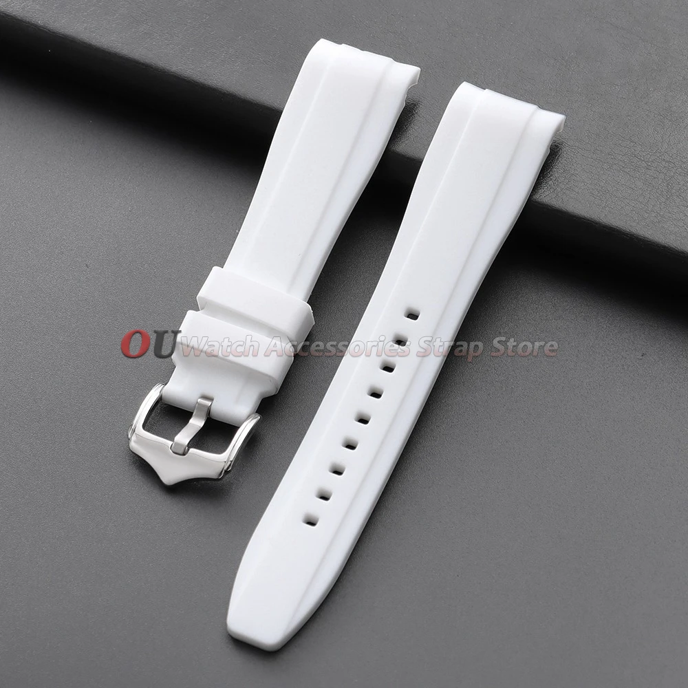 Universal Waterproof Silicone Sport Watch Band - Curved End Rubber Strap