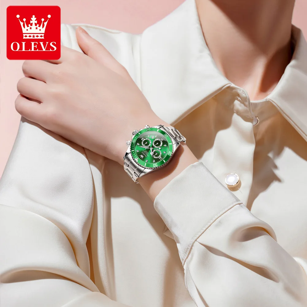 OLEVS 5632 Woman Quartz Watch High Hardness Coated Mirror Chronograph Watch For Women Waterproof Date Original Ladies Wristwatch