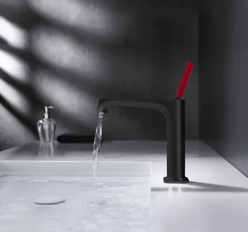 Description Picture 3 of itemNew Basin Faucet Brass Lead Free Single Lever Hot and Cold Brush Gold Mixer Sink Tap Bathroom Mixer