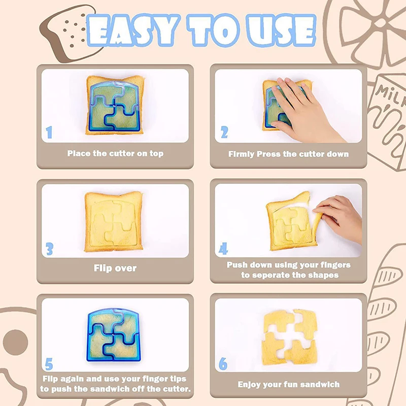 Plastic Sandwich Cutter Set 6