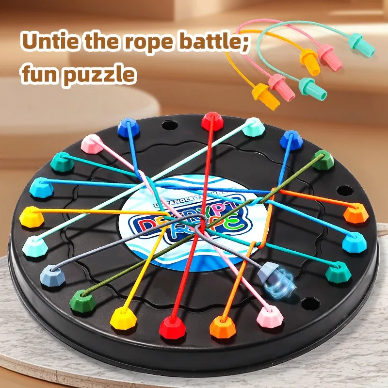Colorful Rope Untangling Challenge Game Interactive Board Toy for Youngsters & Parents Enhances Logic & Concentration