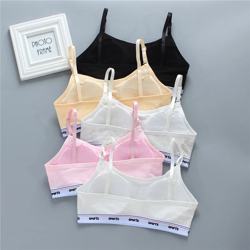 New Girls' Bra Elastic Sling Vest Cotton Girls' Wrapped Bra Underwear Children 8, 10, 12, 14 Year Old Student Training