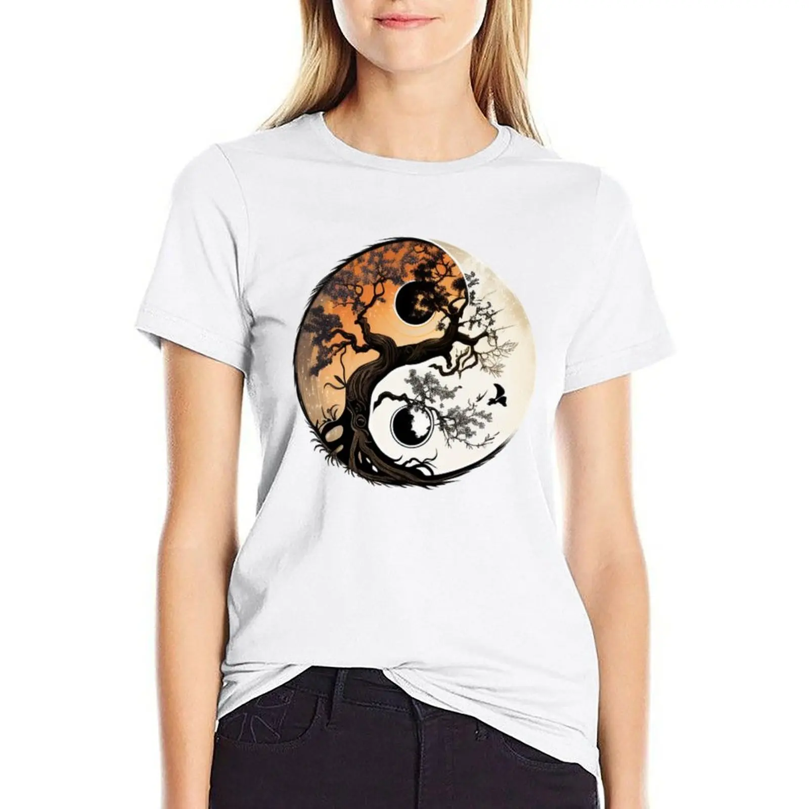 

Tree of Life Yin Yang T-shirt tees tops vintage clothes t shirts for Women