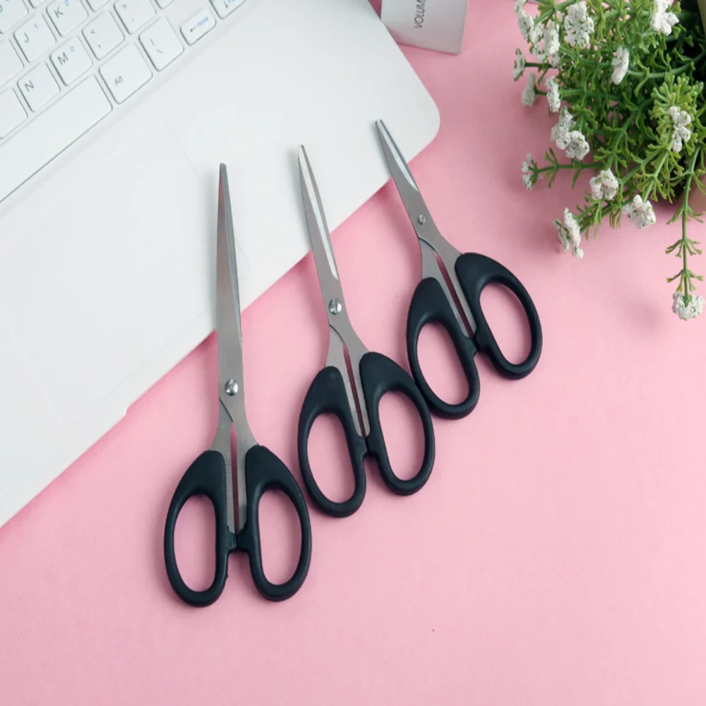 Office scissors Stainless steel small, medium and large black multi-purpose household scissors Student handmade Paper Cuttings - 4