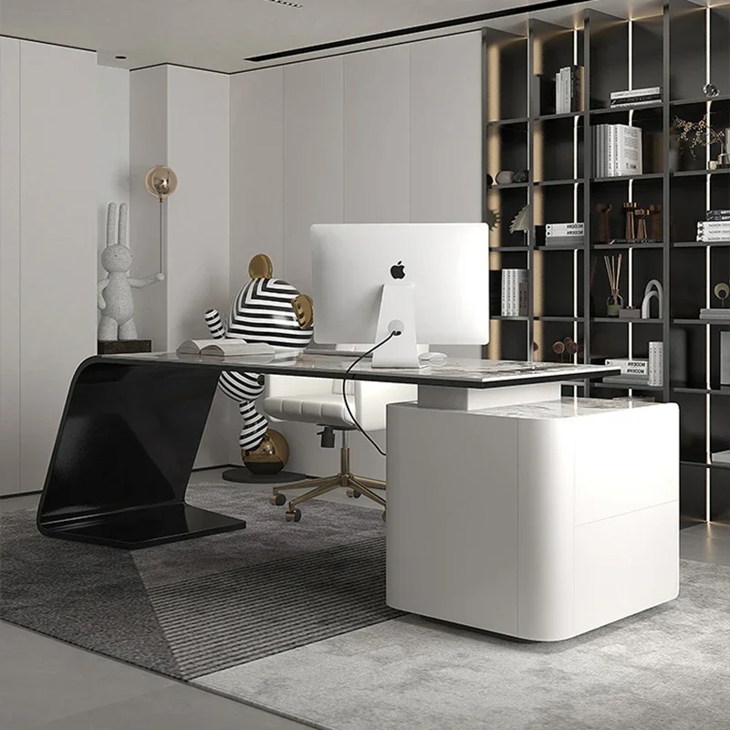 

Study Computer Standing Desk Organizer Modern Writing L Shaped Office Desk Vanity Drawers Mesa De Escritorio Desk Accessories