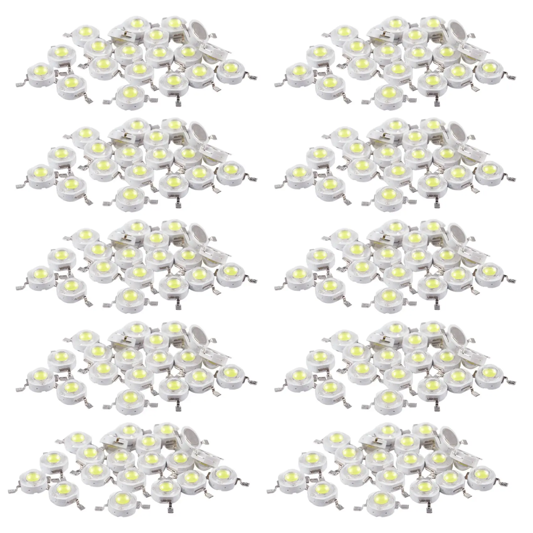 

200 Pcs High Power 2 Pin 3W White LED Bead Emitters 170-190Lm 6000K