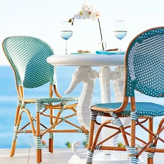 French Style Vintage restaurant coffee shop furniture rattan Bistro Outdoor chair
