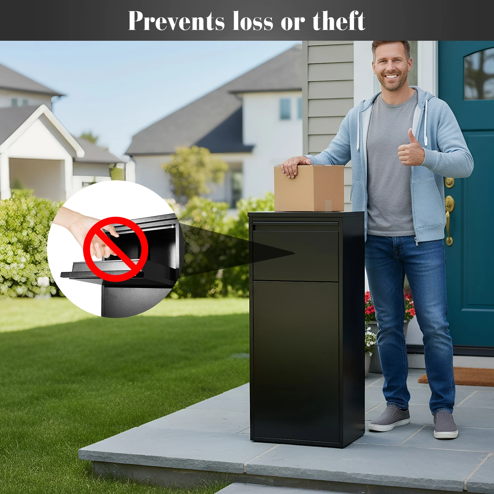 Anti-Theft Express Cabinet Large Capacity Outside Package Delivery Boxes Weather Proof for House Porch Curbside