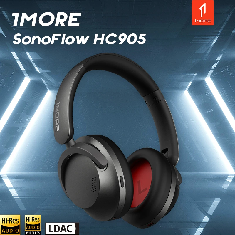 1More Sonoflow  Hc905 Cuffie Bluetooth Wireless Con Cancellazione Attiva Del Rumore, Hi-Res Audio Ldac 12 Equalizzatore, Batteria 70H, Dispositivo Con