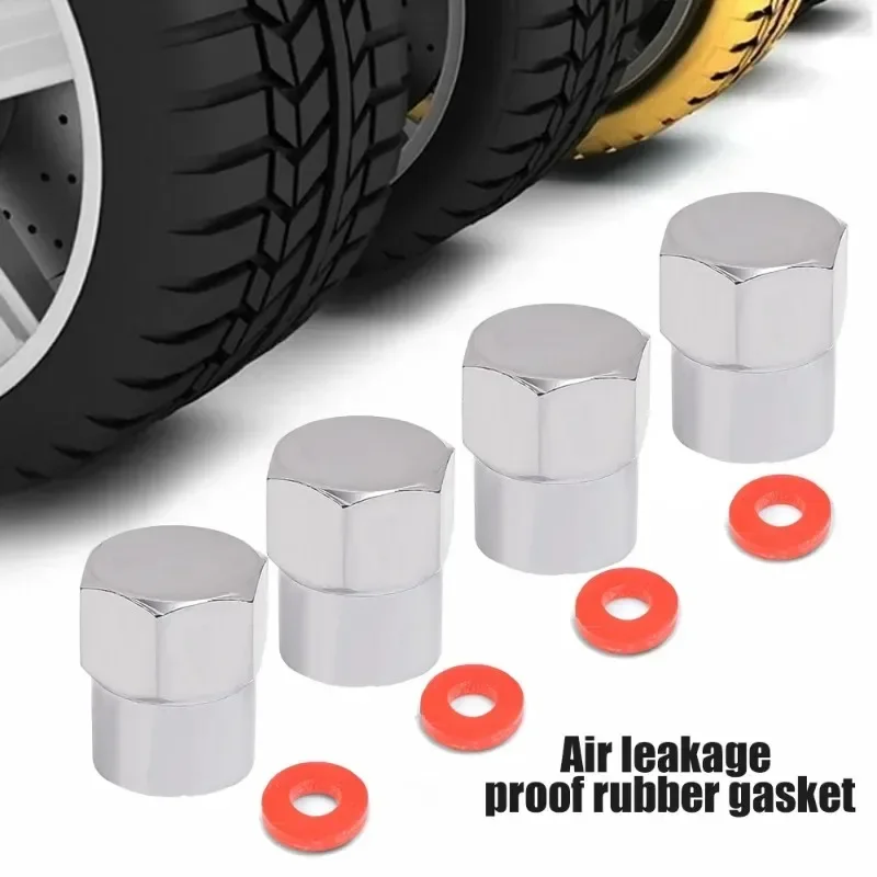O 고무 링이있는 10Pcs 타이어 밸브 캡 플라스틱 크롬 방진 커버 범용 자동차 자전거 트럭 오토바이 액세서리