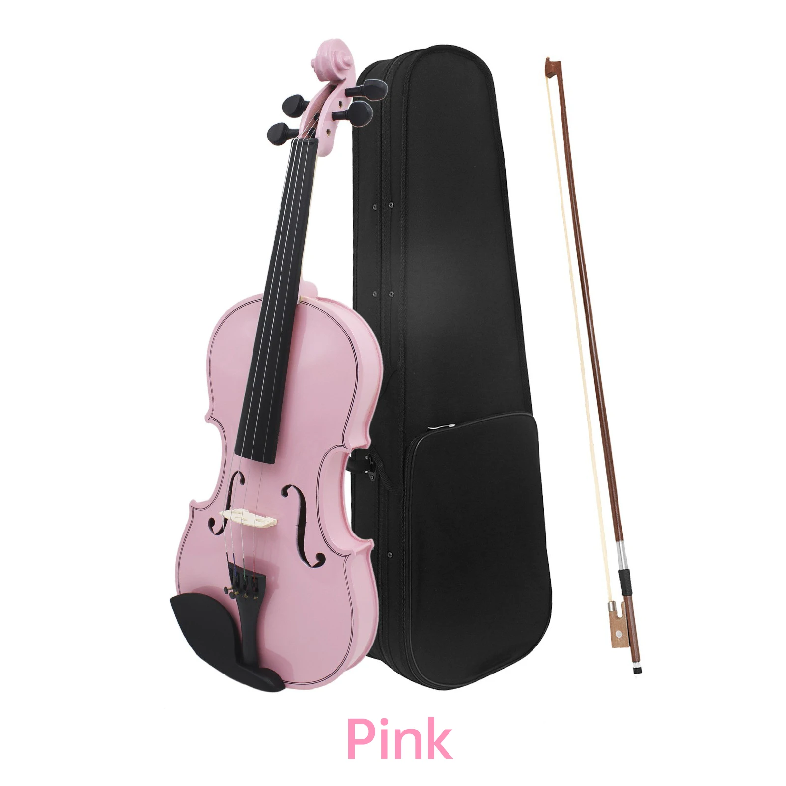 4/4 Full Size Solid Wood Acoustic Violin for Violin Beginner with Bow & Case