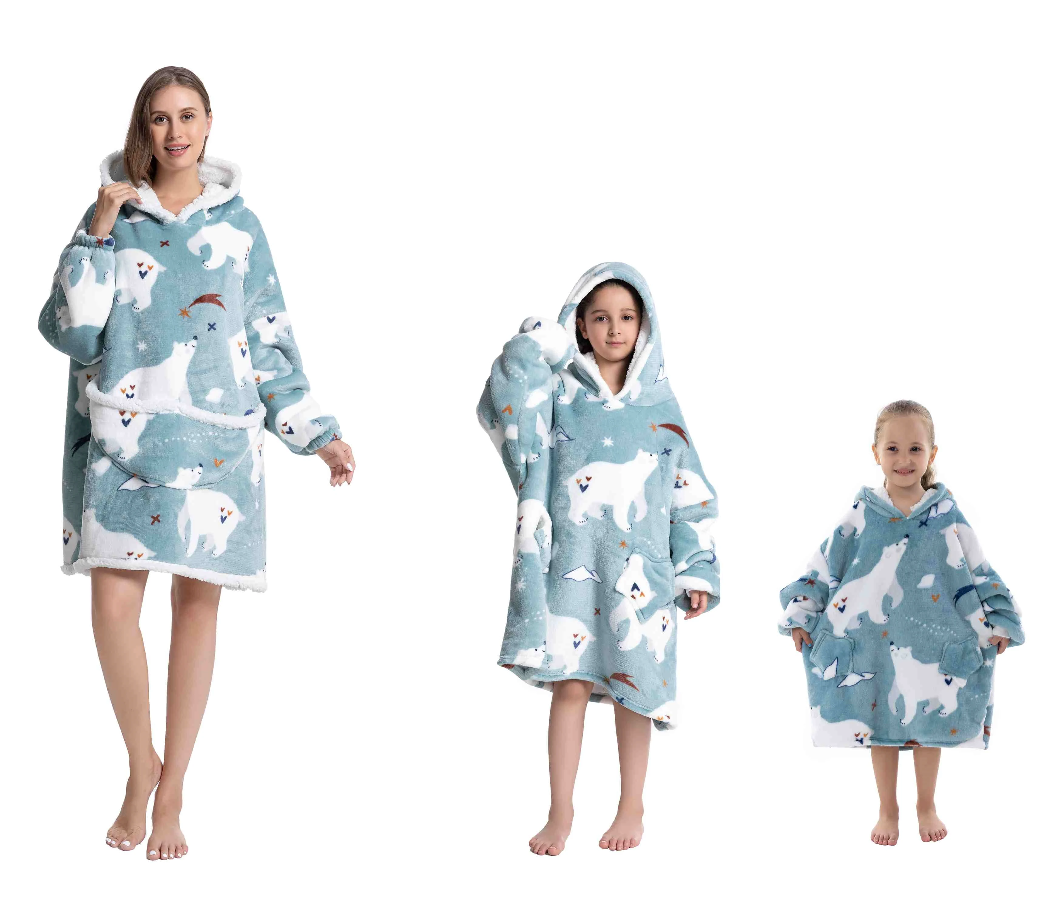 Plush Oversized Wearable Sherpa Blanket Hoodie
