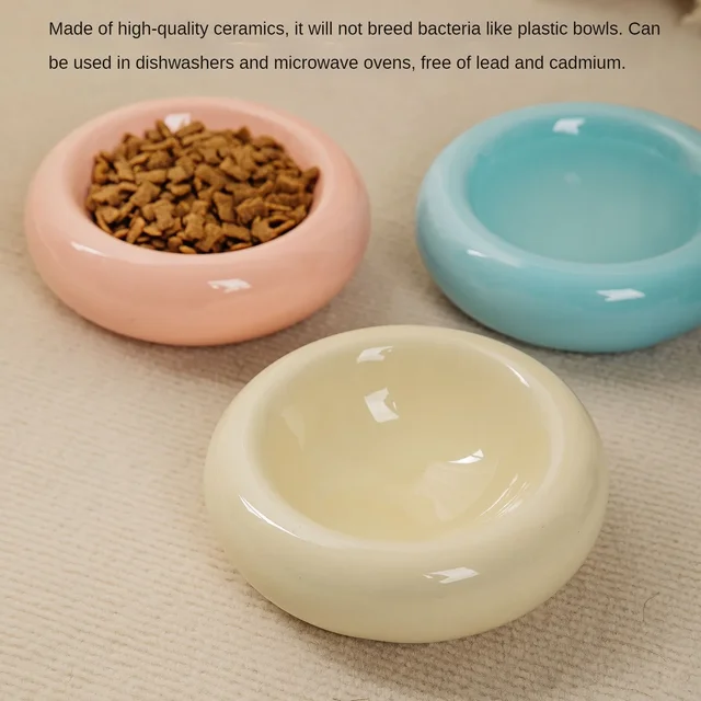 Anti-spill Water Bowls Snack Bowls Ceramic Cat Bowl High Appearance Level Pet Supplies Doughnut Tableware Dudu Cat Food Bowls 4