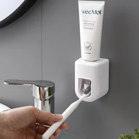 Creative Wall Mount Automatic Toothpaste Dispenser Bathroom Accessories Waterproof Lazy Toothpaste Squeezer Toothbrush Holder 4