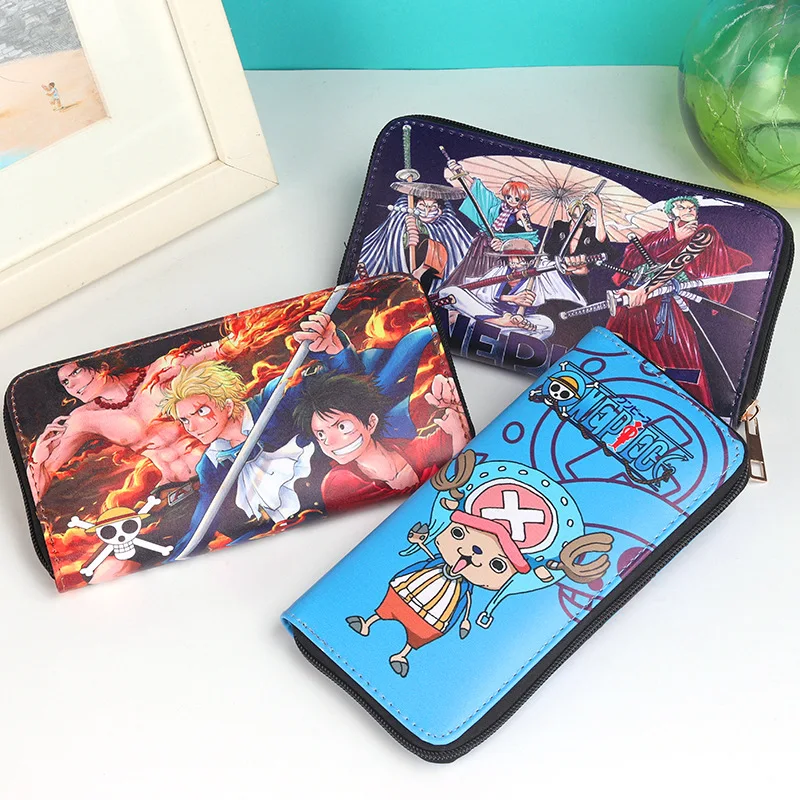 Anime Cartoon Wallets ONE PIECE JUMP COMICS Pattern Wallet Zipper Handbag Moneybags Long COin Purse Clutch Billfold Purses