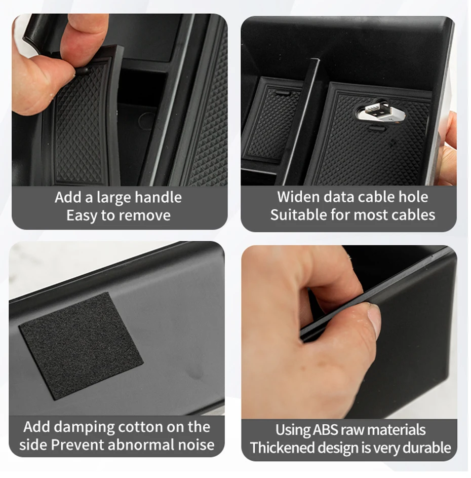 Upgraded Center Console Storage Box Thickened For BYD Atto 3 Yuan Plus 2022 2023 Armrest Box Storage ABS Tray Atto3 Accessories