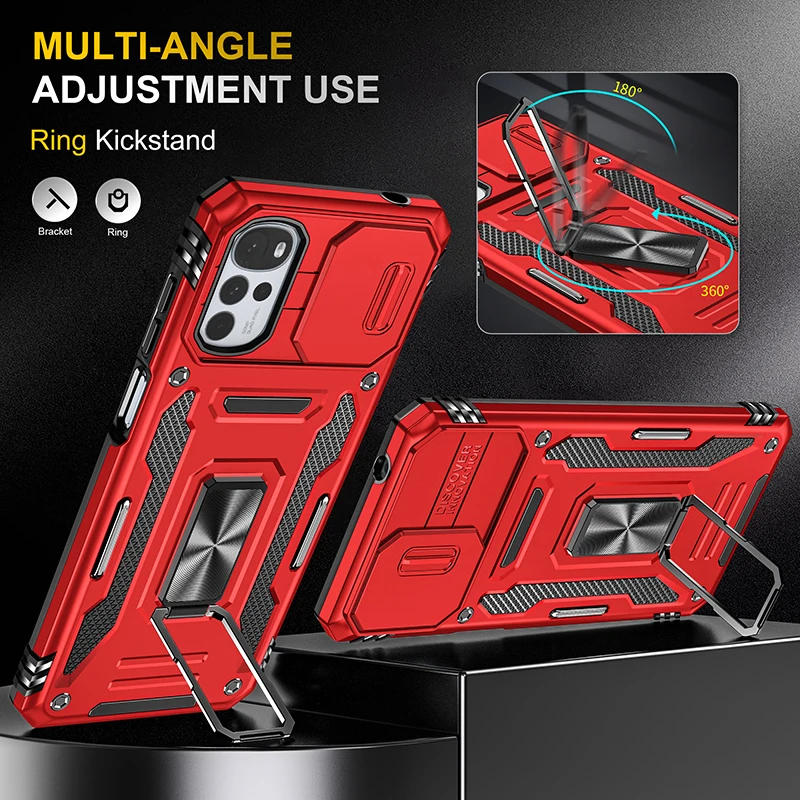 Coque de téléphone blindée antichoc pour MOTO E13 E 13, pour Motorola Moto G22 Edge 30 Neo Pro Plus 2022, objectif coulissant, caméra arrière_voghion.com