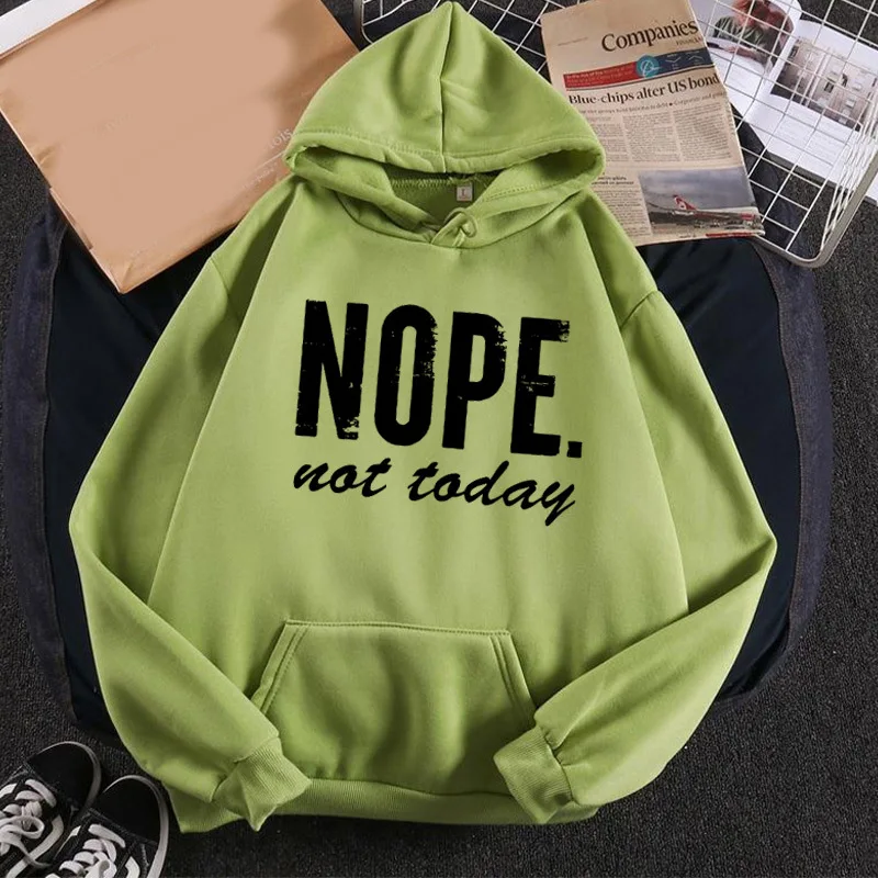 Nope Not Today 여성용 빈티지 레터 후디, 크루넥 올매치 의류, 힙합 맨투맨, 캐주얼, 편안한 여성 후디