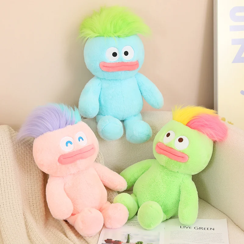 Kawaii Variable Hairstyle Ugly Plush Doll Cute Stuffed Cartoon Sausage Mouth Anime Doll Soft Kids Toys for Girls Children Gifts