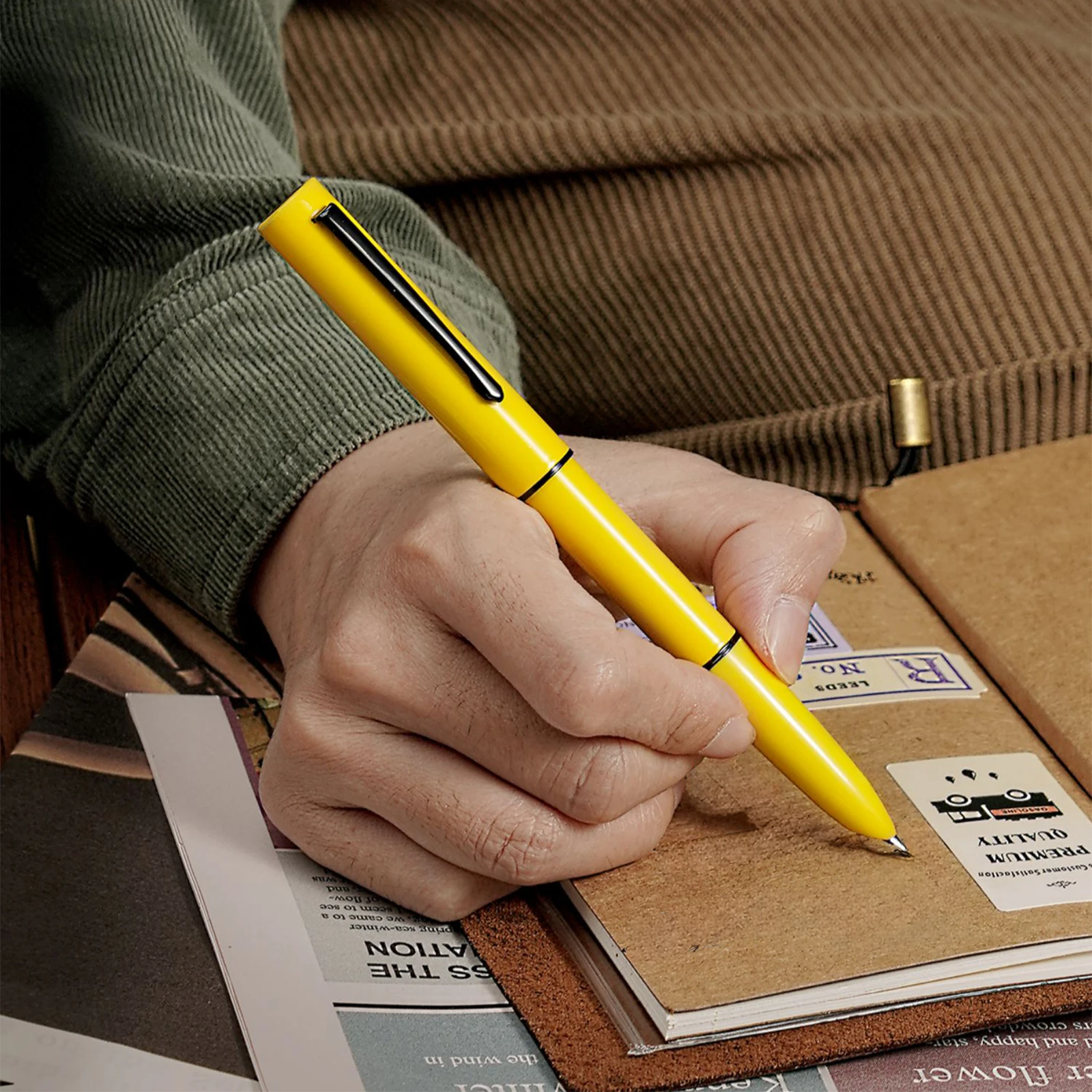 Hongdian C1 Exquisite Explorer Simple Classic Retro Fountain Pen EF/F Hooded Nib School Office Supplies Writing ink Gift Pens 6