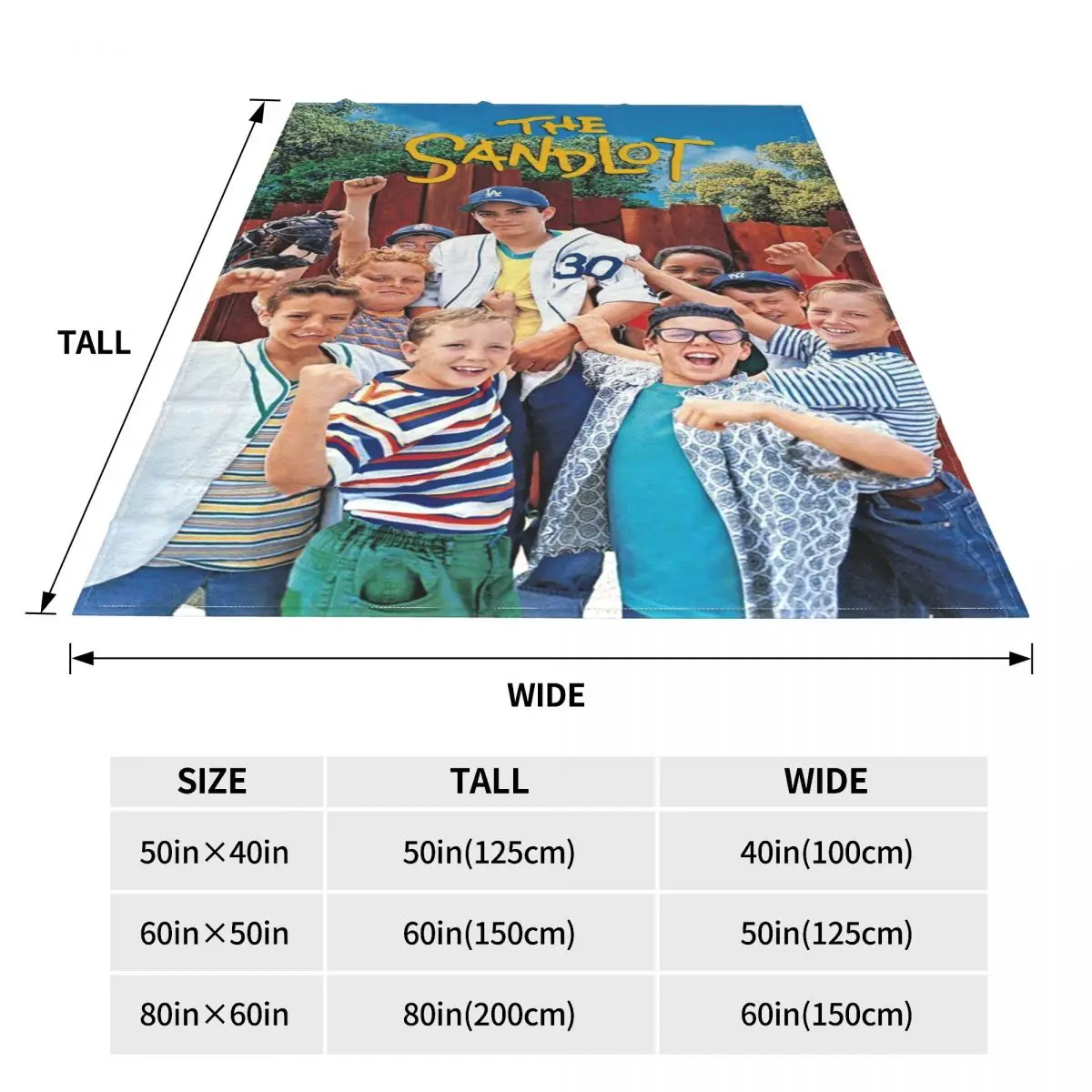 The Sandlot Movie Blanket Sofa Cover Fleece Textile Decor Kid/Adult Gift Multi-function Soft Throw Blankets for Sofa