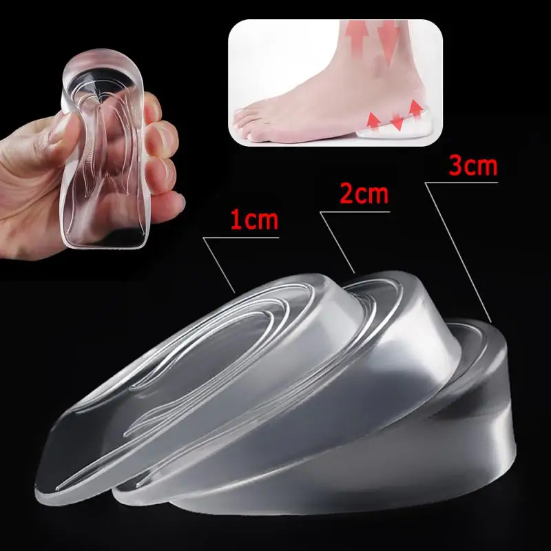 

New Comfy Unisex Women Men Silicone Gel Lift Height Foot Care Protector Increase Shoe Insoles Heel Insert Pad 7