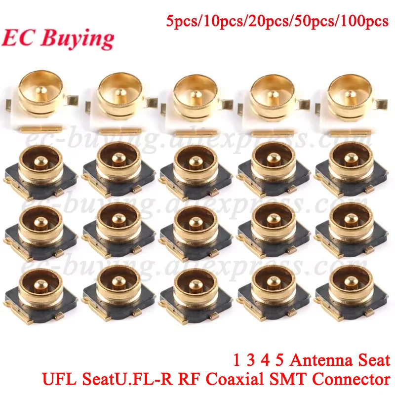 5–100 Stück UFL-Sitz 1, 3, 4, 5 Stecker U. FL-R RF Koaxialsteuerung SMD SMT Löten PCB Mount Antennenbuchse Jack